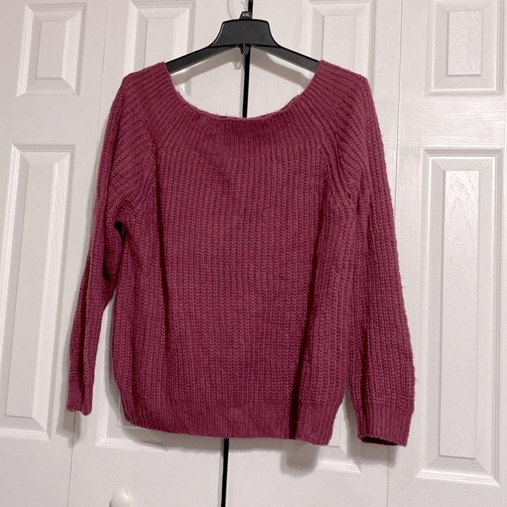 Rue21 new maroon on off shoulder knit sweater size 1X